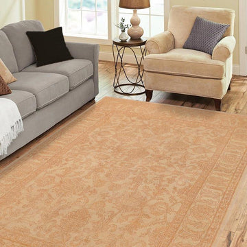 handmade Traditional Kafkaz Chobi Ziegler Beige Rust Hand Knotted RECTANGLE 100% WOOL area rug 8 x 11